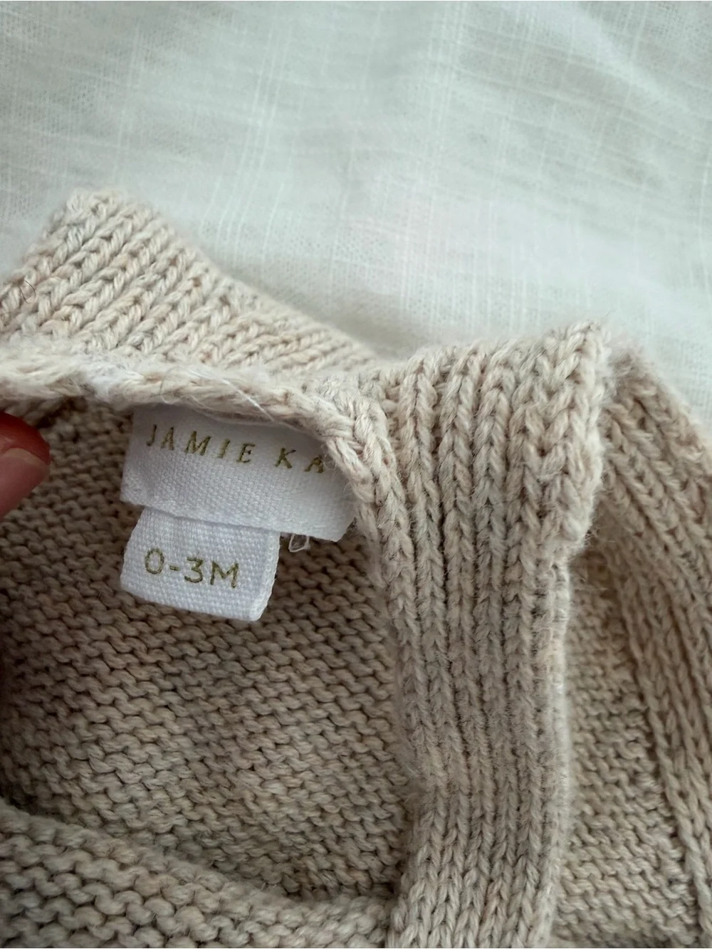 Jamie Kay Neutral Knit Overalls in Beige